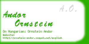 andor ornstein business card